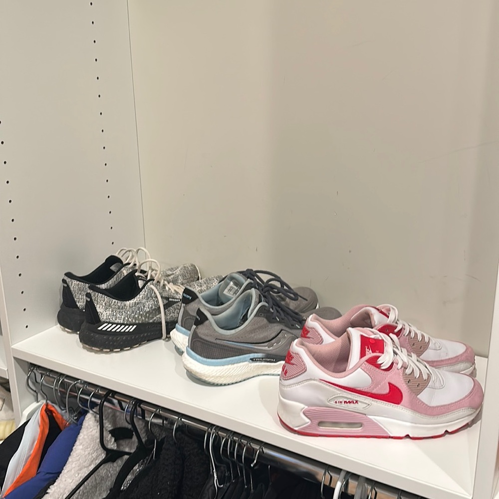 Nike, brooks and saucony tennis shoes. Size 9, 9.5 and 10.